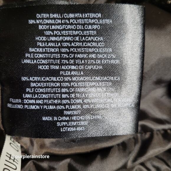 Vtg Y2K MIXIT Quilted Puffer Bomber Jacket Coat 1X Faux Fur Hood Brown Aviator - Picture 5 of 11